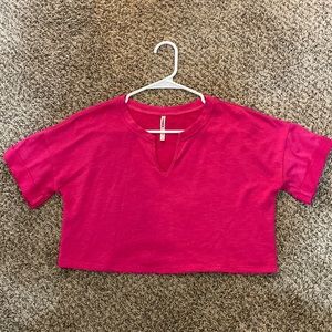 Pink Cropped Tee